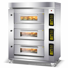 Golden Chef High Quality Industrial Bread Machine Baking Oven Stainless Steel 3 Deck 12 Trays Big Bakery Gas Oven